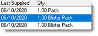 Example supply on Medication Summary