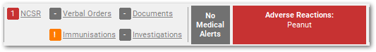 Example patient banner with NCSR count