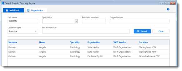 Example PDS search