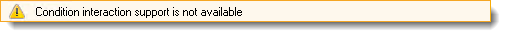 Example CDS service warning stating "Condition interaction support is not available"