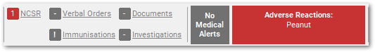 Example patient banner with NCSR count