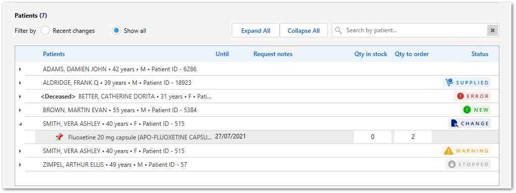 Example draft consolidated order