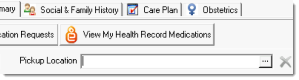 Example pickup location field