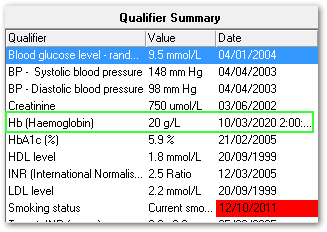 Example values in Qualifier Summary