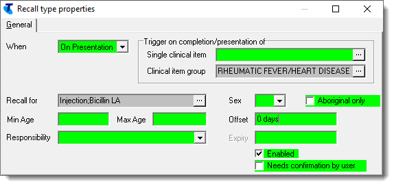 Example RHD bicillin injection recall at diagnosis