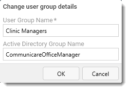 Example user group associated with Active Directory group