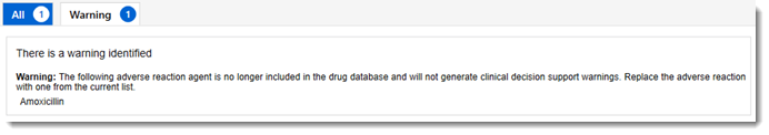 Example drug out-of-date Adverse Reaction warning