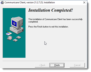 Example installation complete window