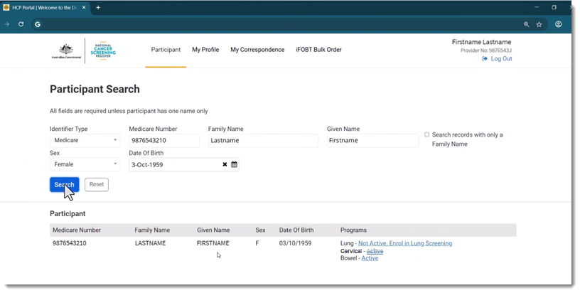 NCSR HCP Portal with Lung, Cervical & Boweld programs