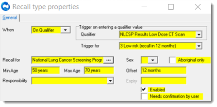 Example automated recalls based on NLCSP results