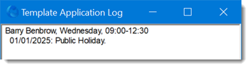 Example error when attempting to create a session on a reserved public holiday