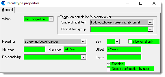 Example on completion trigger for abnormal screening result