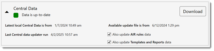 Example latest update information
