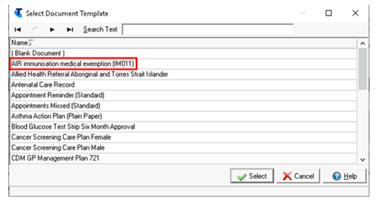 Im011 Form.pdf New AIR medical exemption (IM011) template available - Communicare